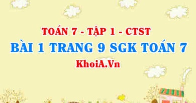 Bài 1 trang 9 SGK Toán 7 tập 1 Chân trời sáng tạo